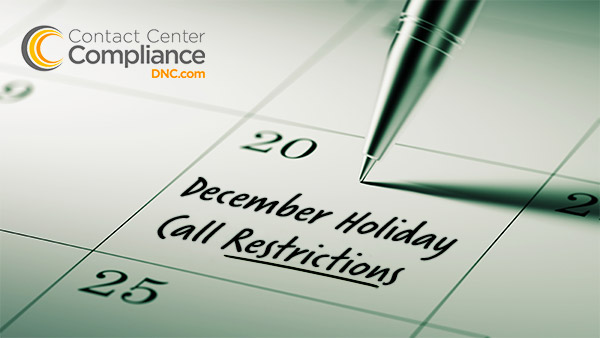 2019 December Restricted Do Not Call Dates