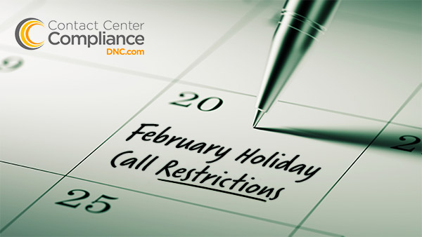 February 2017 Holiday Call Restrictions