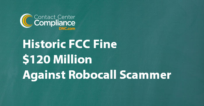 $120 Million Robocall Fine on green background