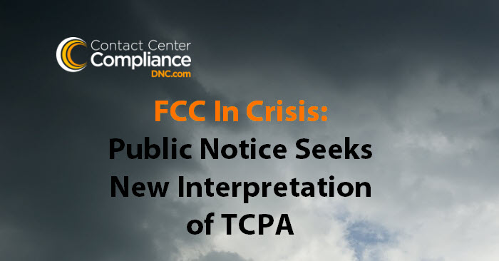 FCC TCPA Crisis over cloudy sky