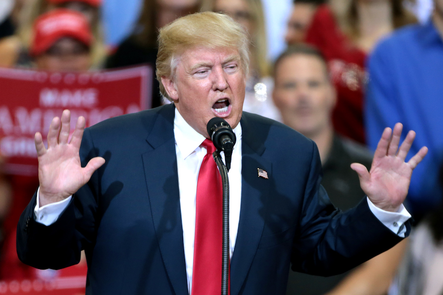 Donald Trump speaks at a campaign rally