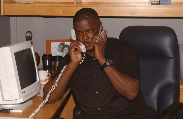 Joe Dumars listen to two phones at the same time