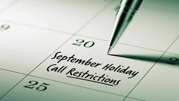 2020 September Restricted Do Not Call Dates