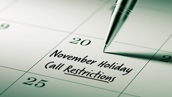 2020 November Restricted Do Not Call Dates