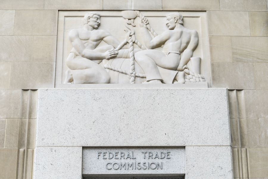 A frieze above the entrance to the FTC building