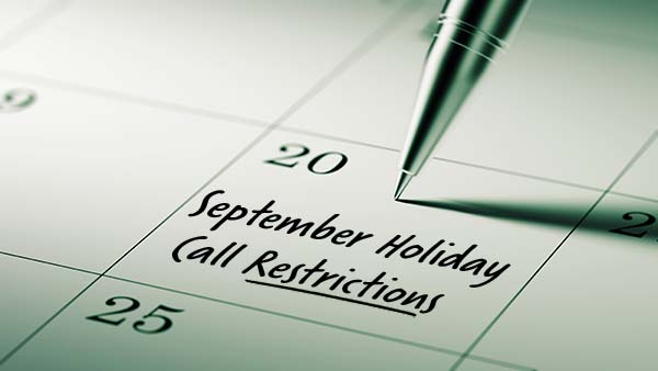 2021 September Restricted Do Not Call Dates