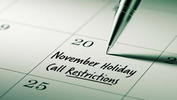 2022 November Restricted Do Not Call Dates