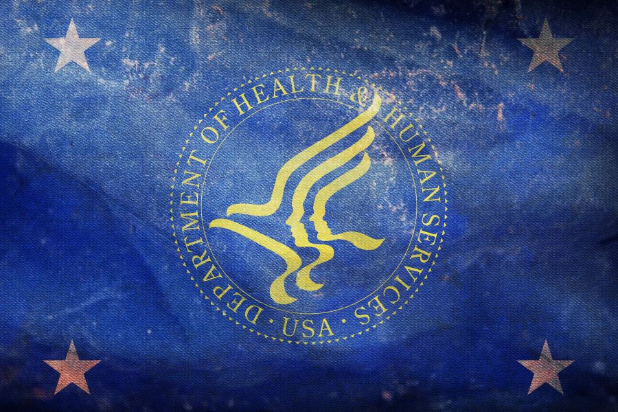 Top view of flag of United States Secretary of Health and Human Services